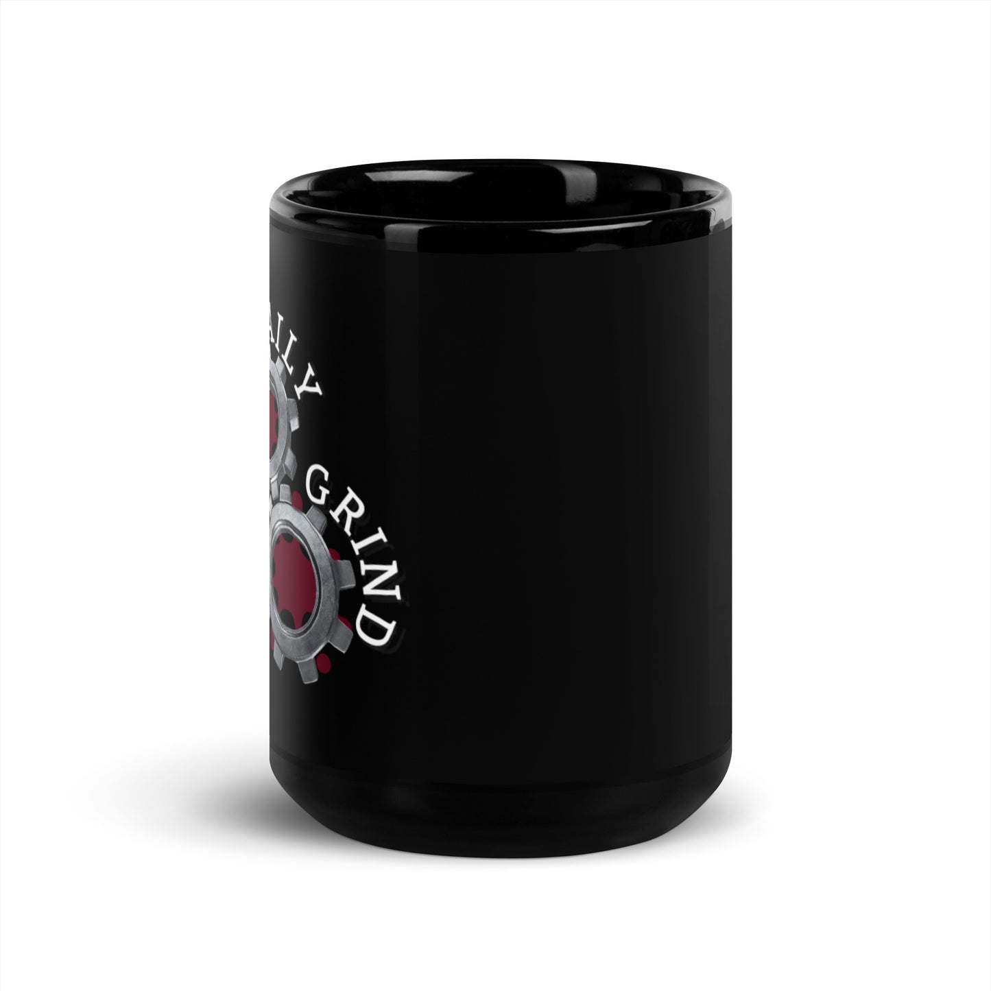 The Daily Grind Black Glossy Mug