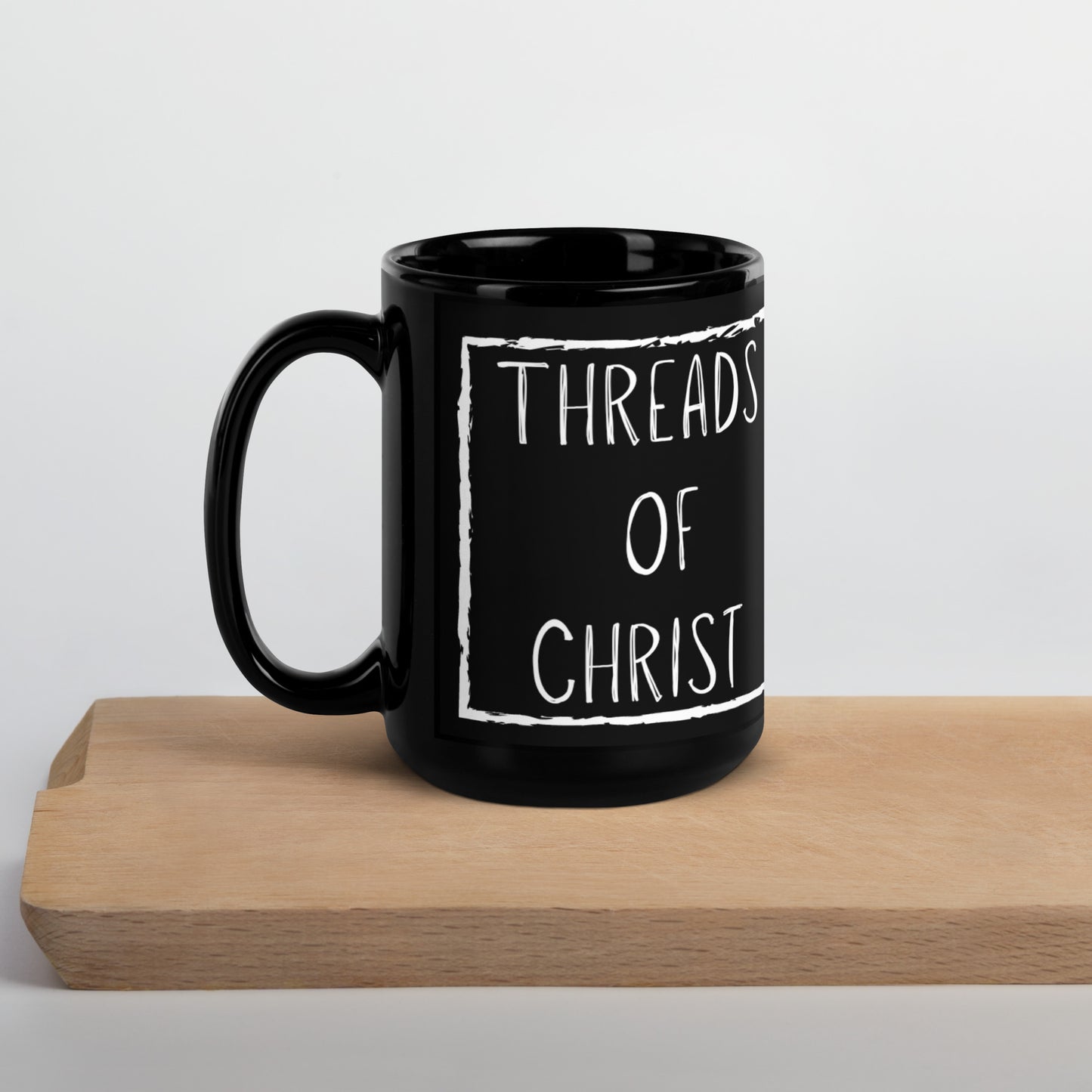 Threads of Christ Black Glossy Mug