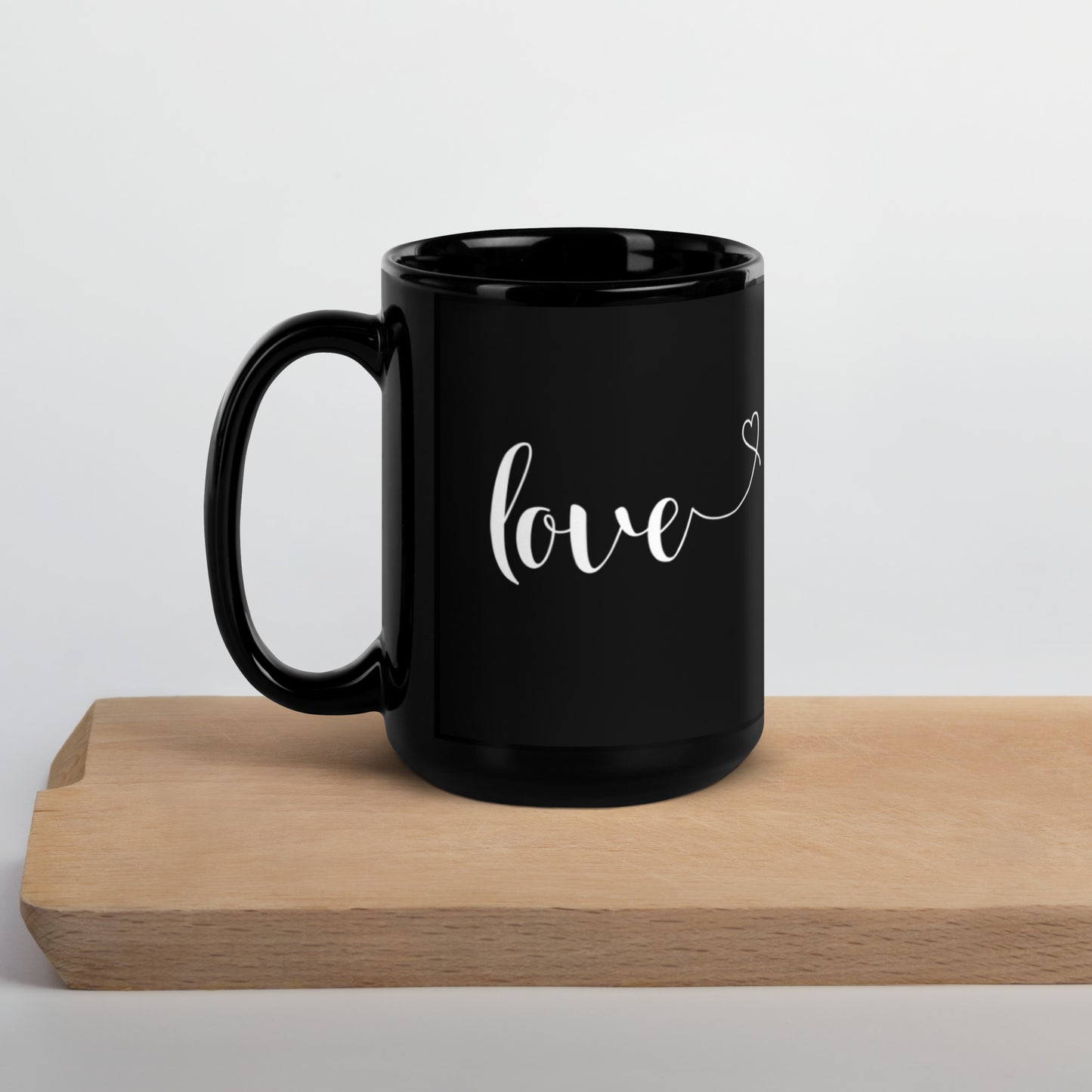 Love (heart) Black Glossy Mug