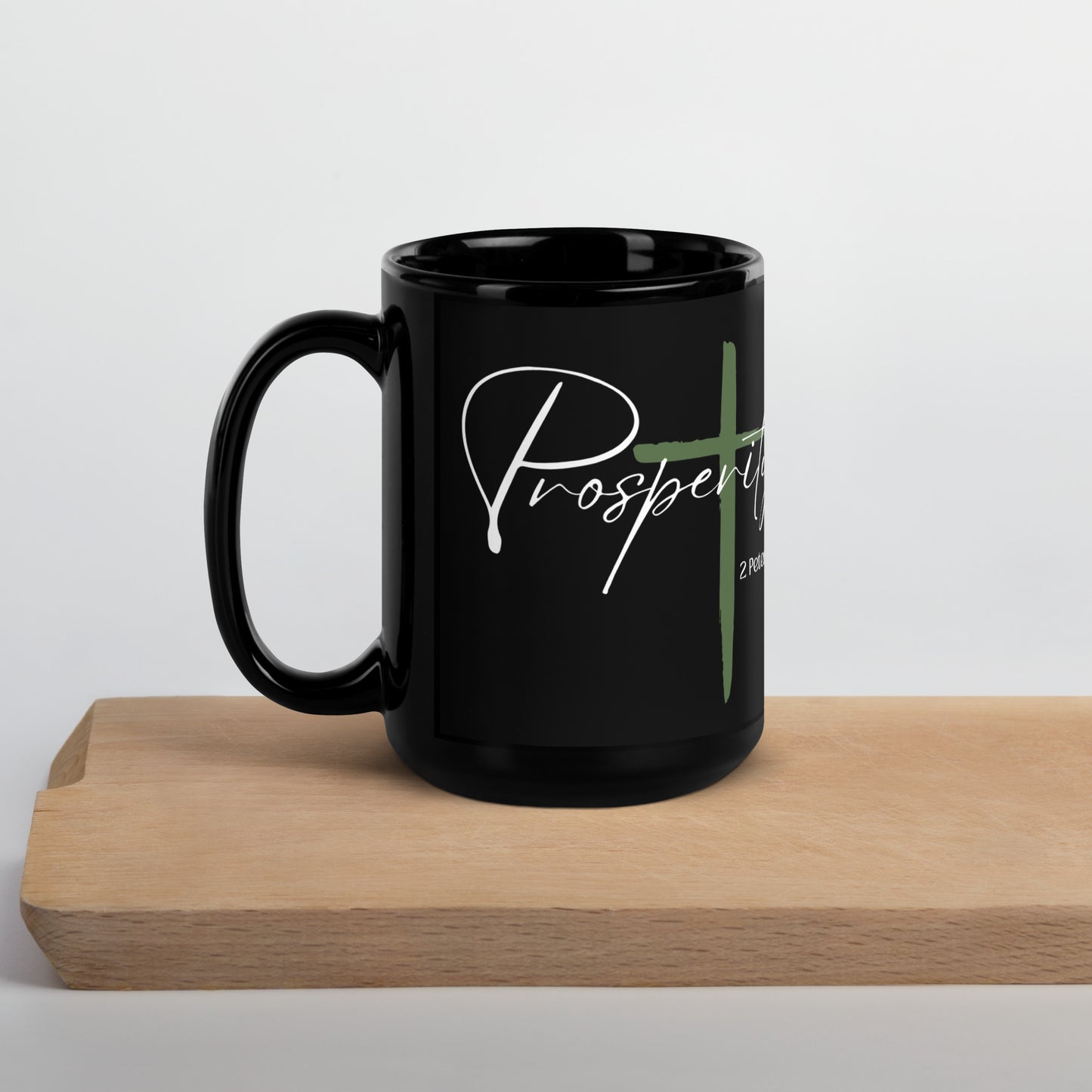 Prosperity Black Glossy Mug