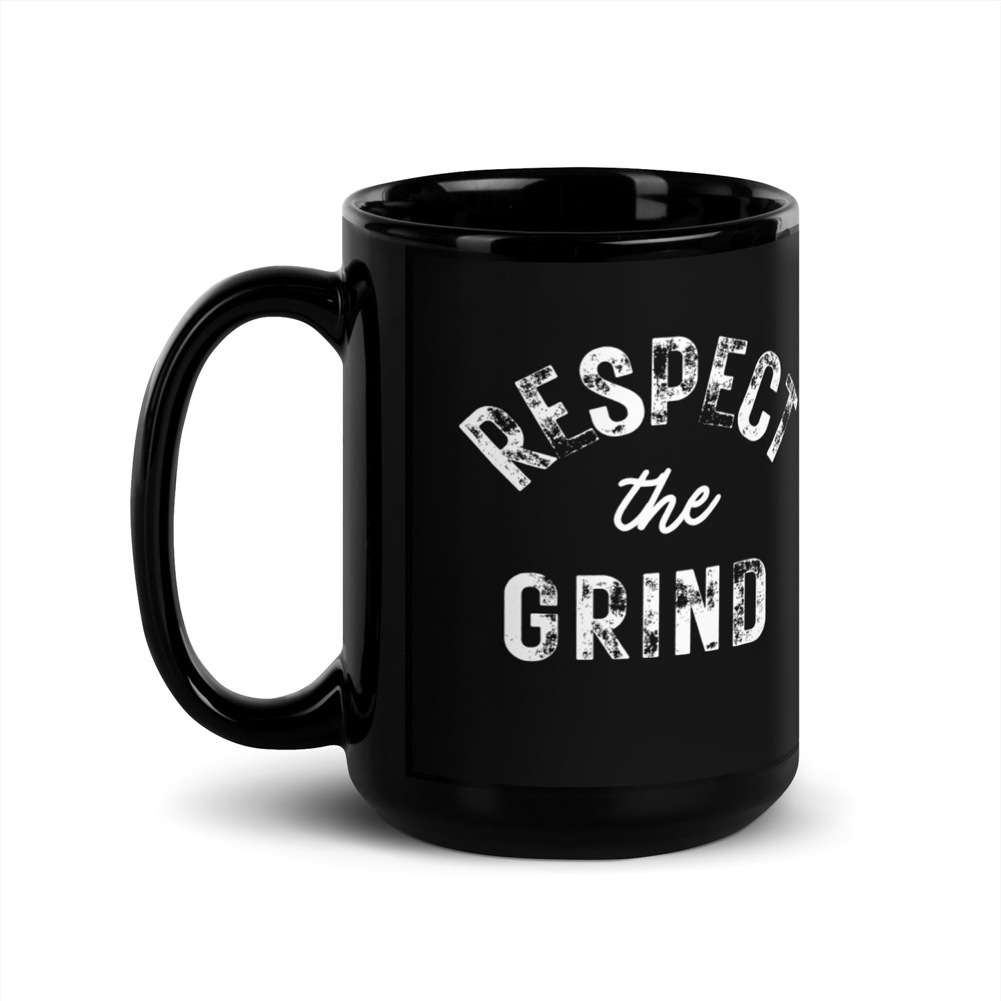 Respect the Grind Black Glossy Mug