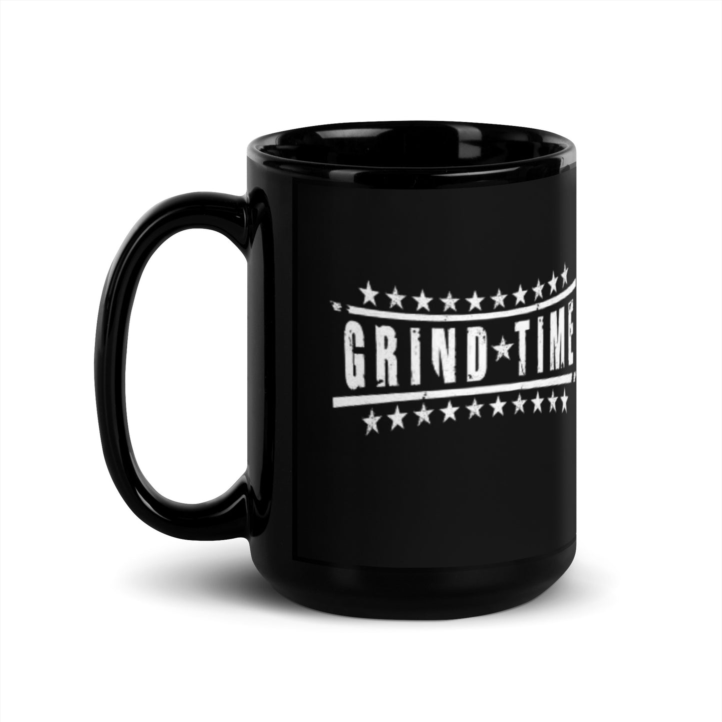 Grind Time Black Glossy Mug