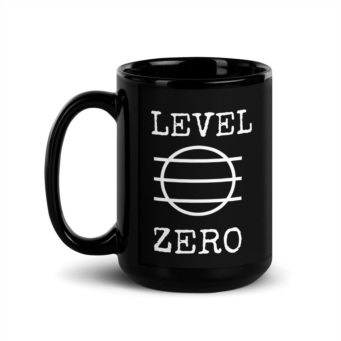 Level Zero Music Note Black Glossy Mug