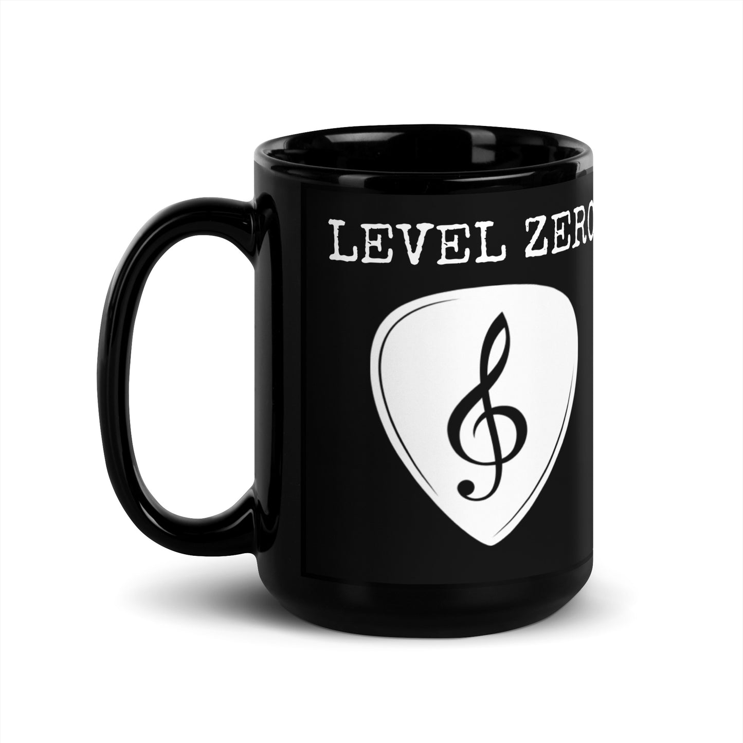 Treble Clef Pick Black Glossy Mug