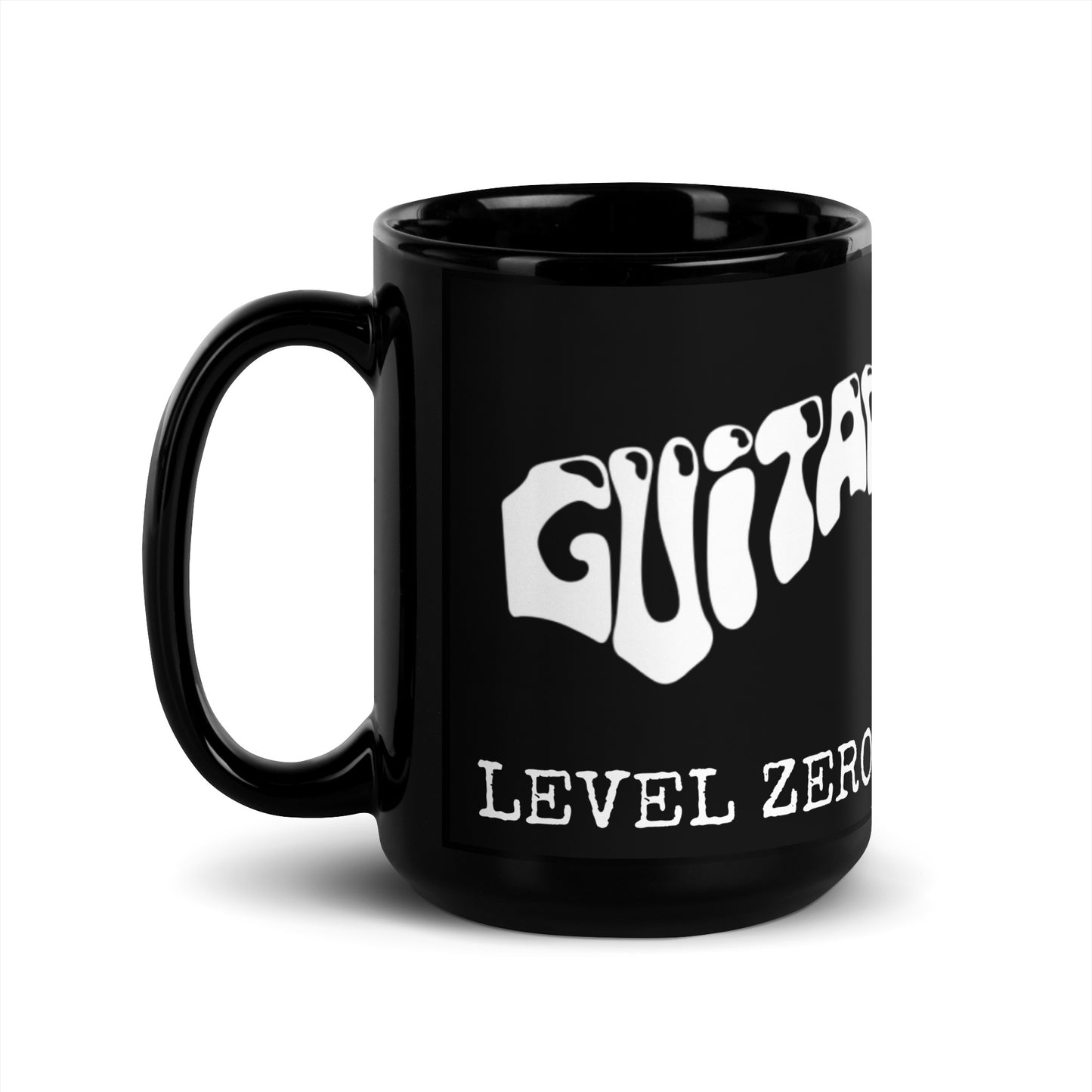 Guitar Word Black Glossy Mug