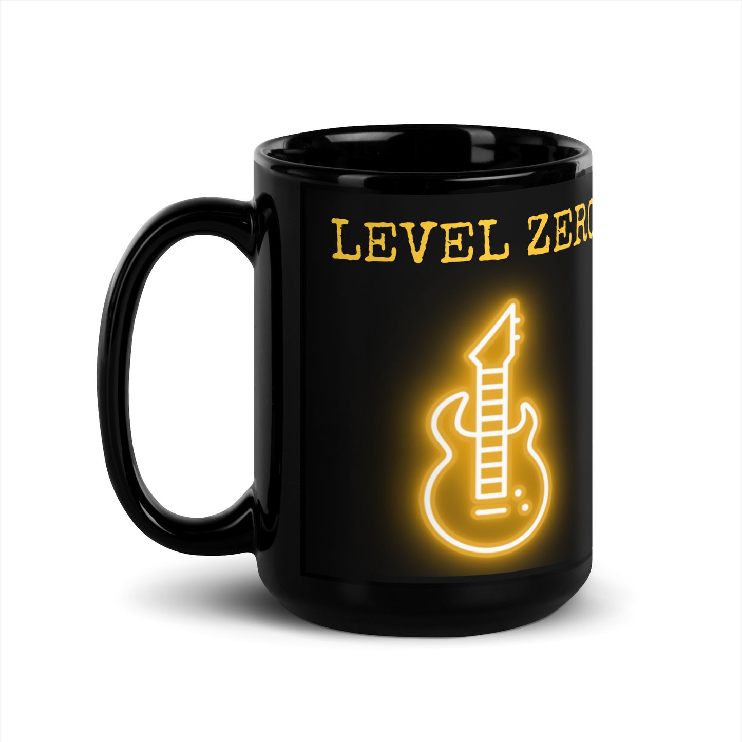 Neon Guitar Black Glossy Mug