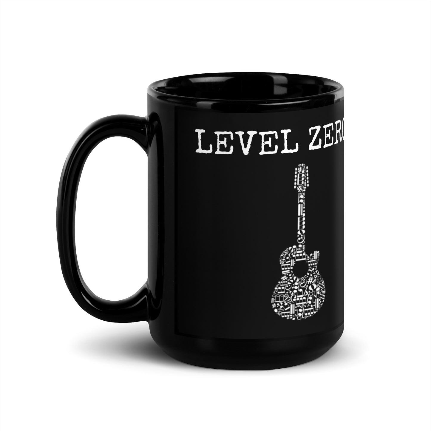 Music Note Guitar Black Glossy Mug