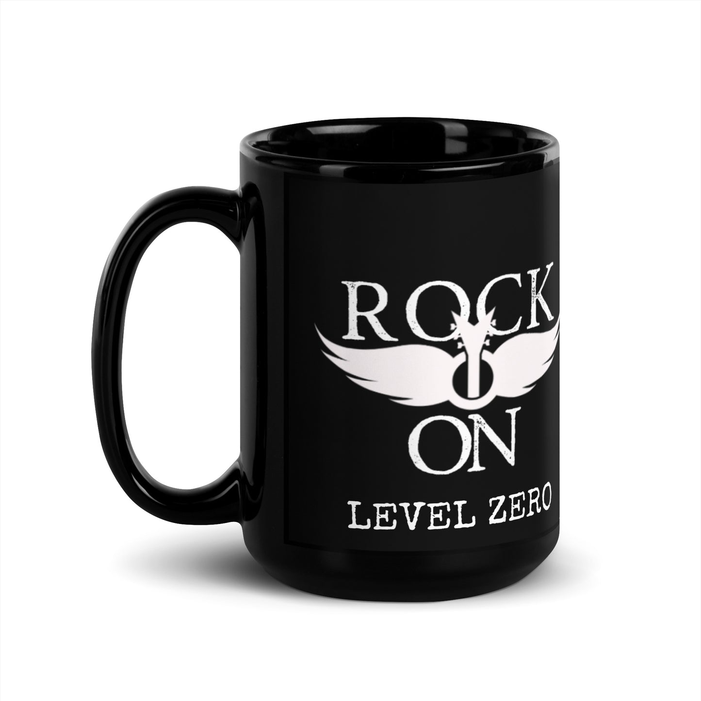 Rock On Black Glossy Mug