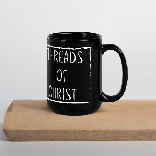 Threads of Christ Black Glossy Mug