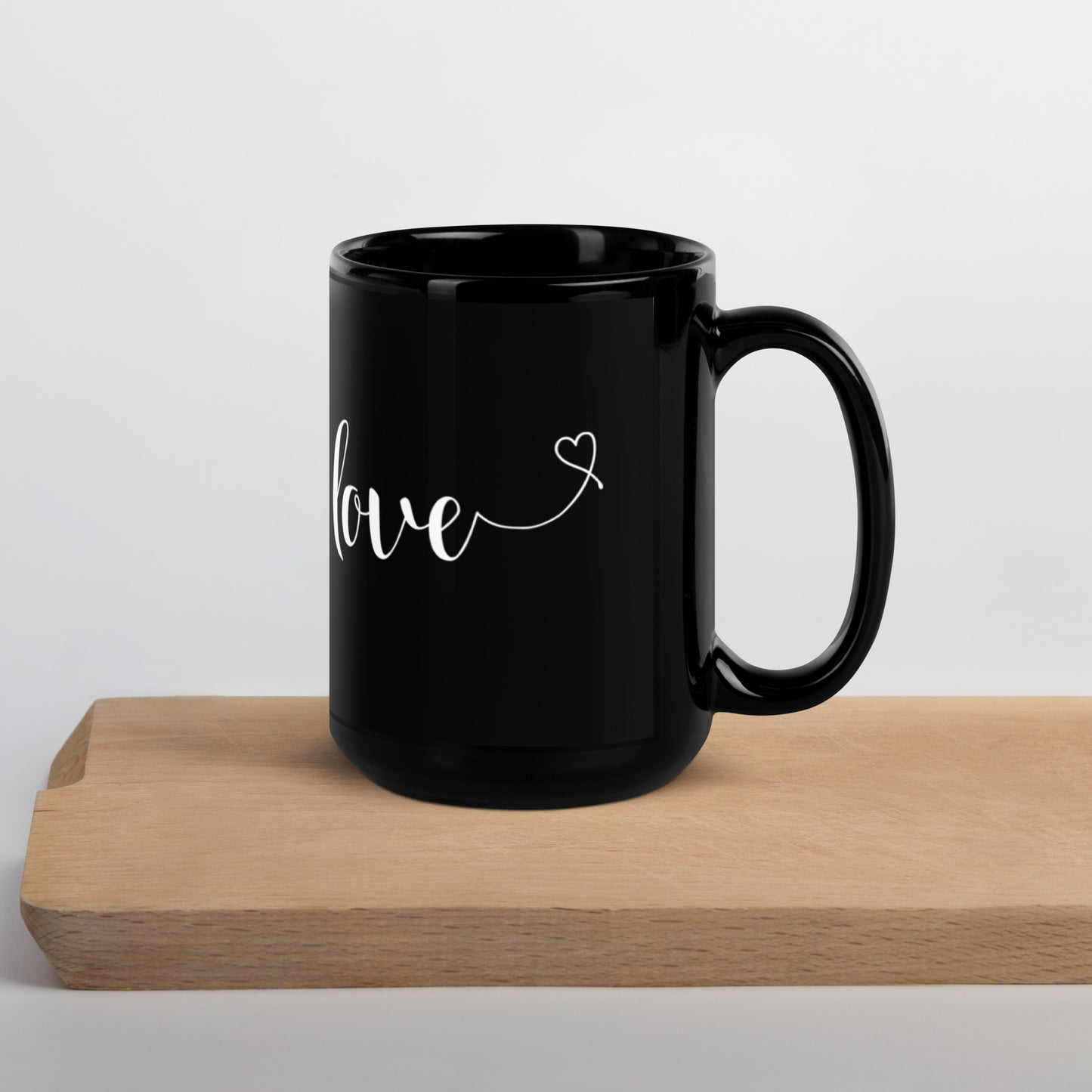 Love (heart) Black Glossy Mug