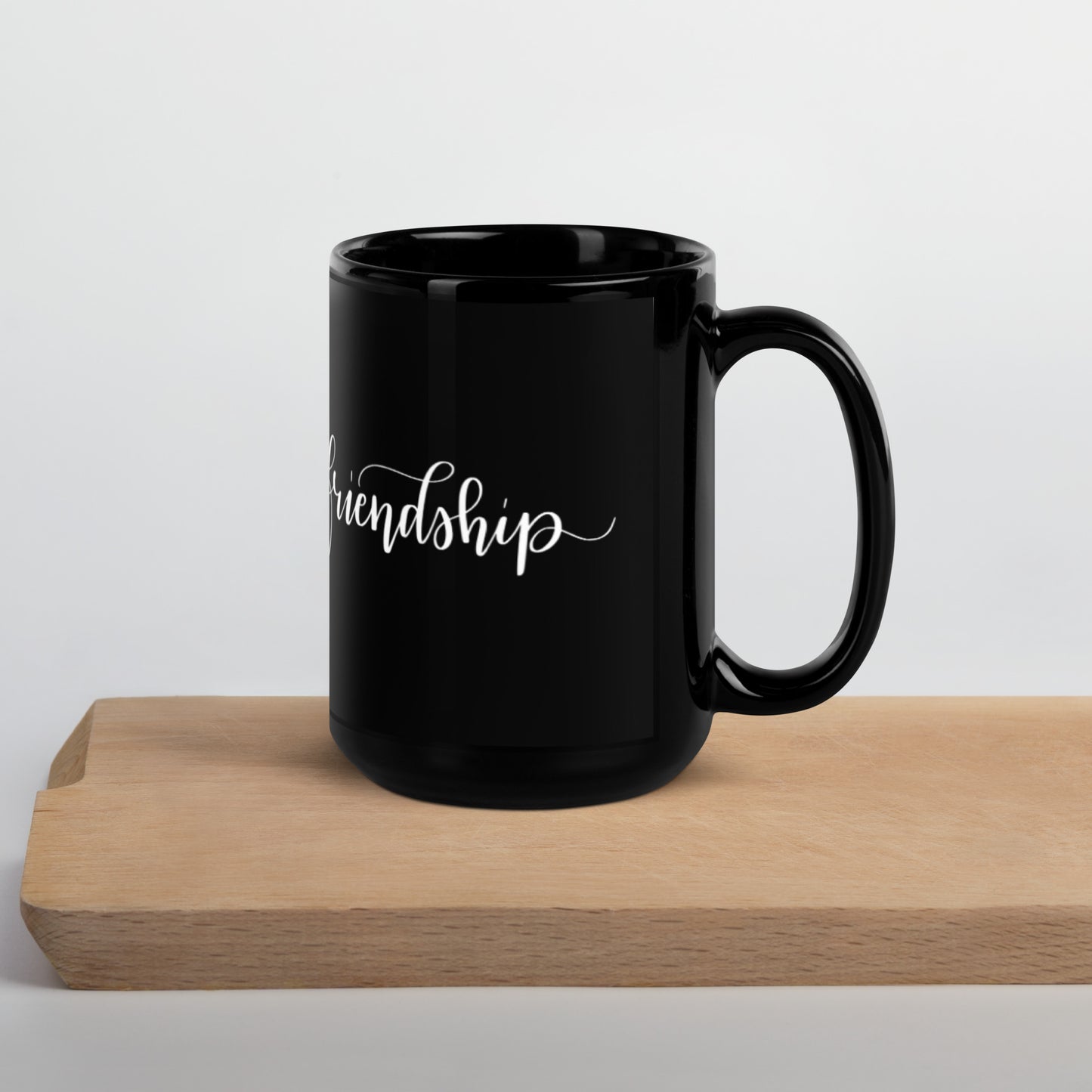 Friendship Black Glossy Mug