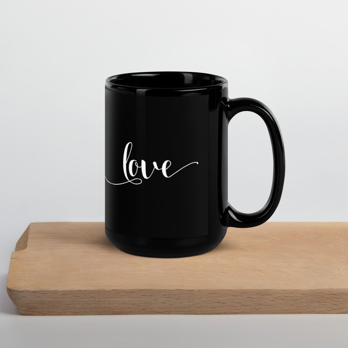 Love Black Glossy Mug