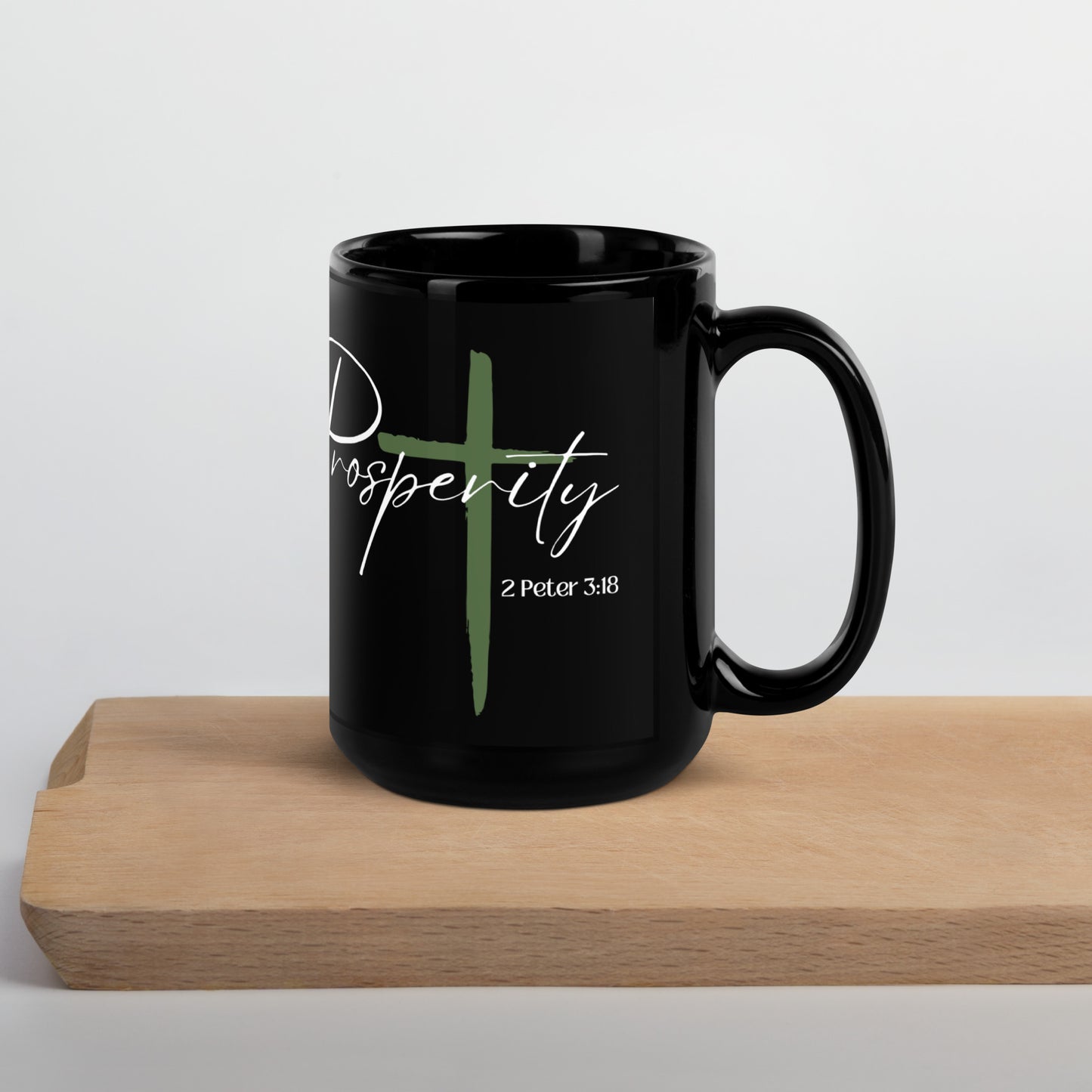 Prosperity Black Glossy Mug