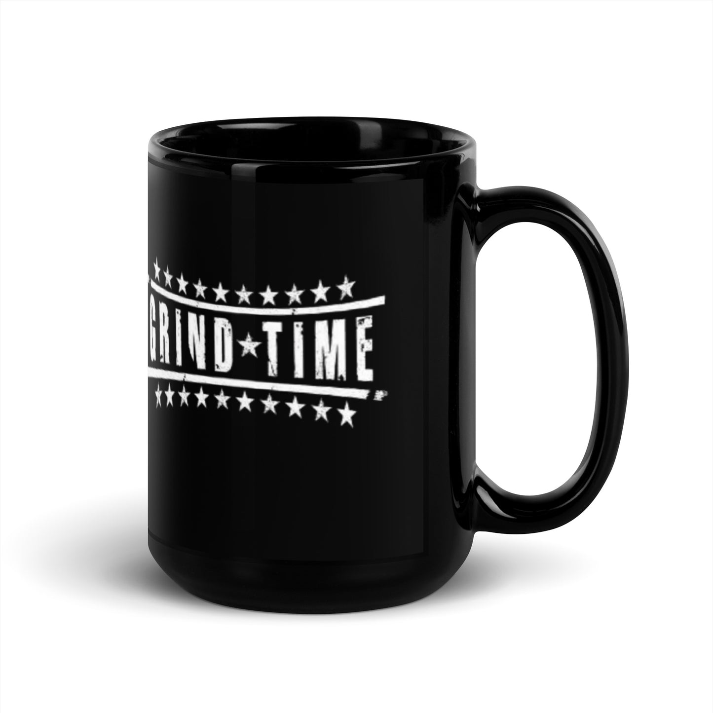 Grind Time Black Glossy Mug