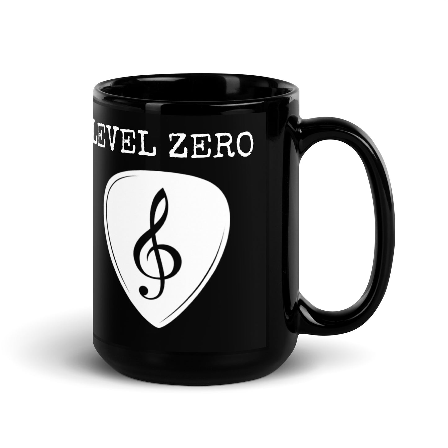 Treble Clef Pick Black Glossy Mug