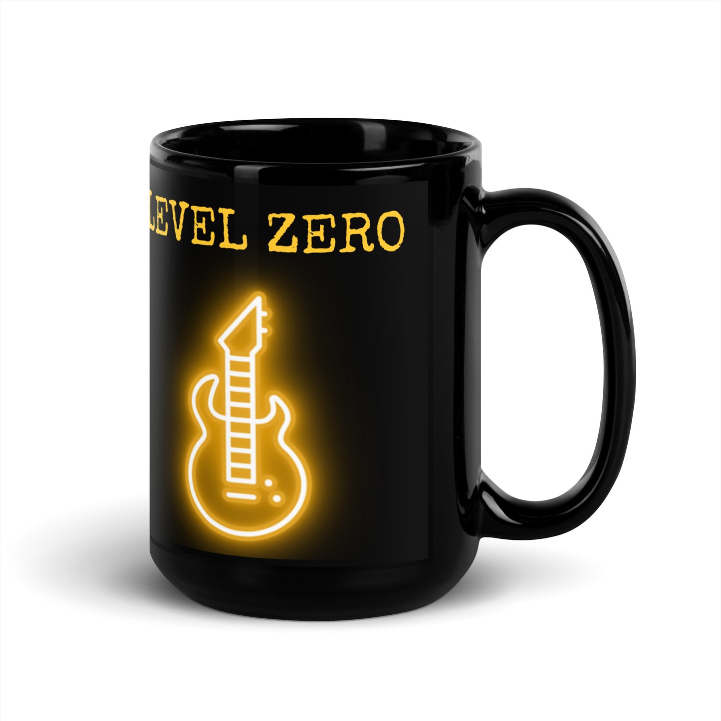 Neon Guitar Black Glossy Mug