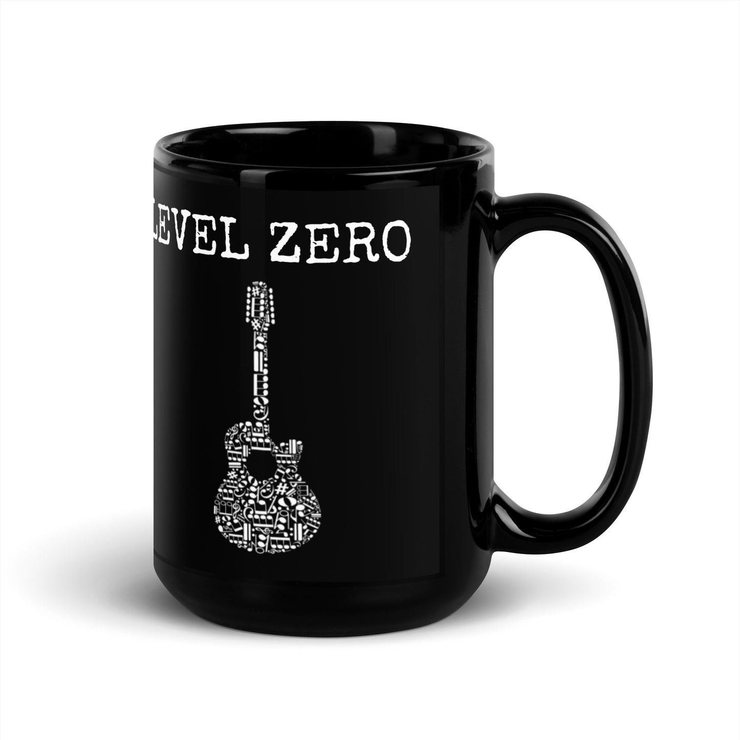 Music Note Guitar Black Glossy Mug