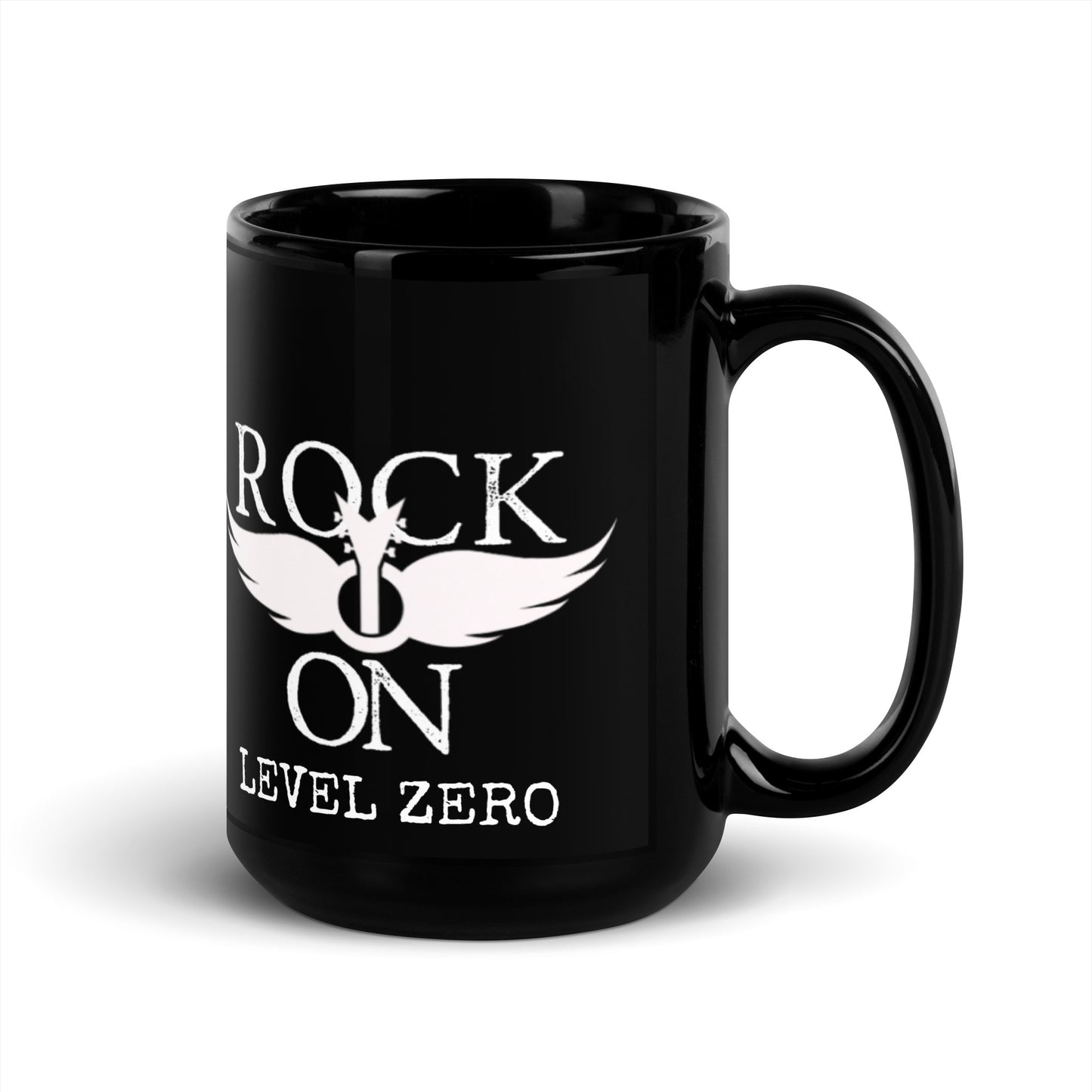 Rock On Black Glossy Mug