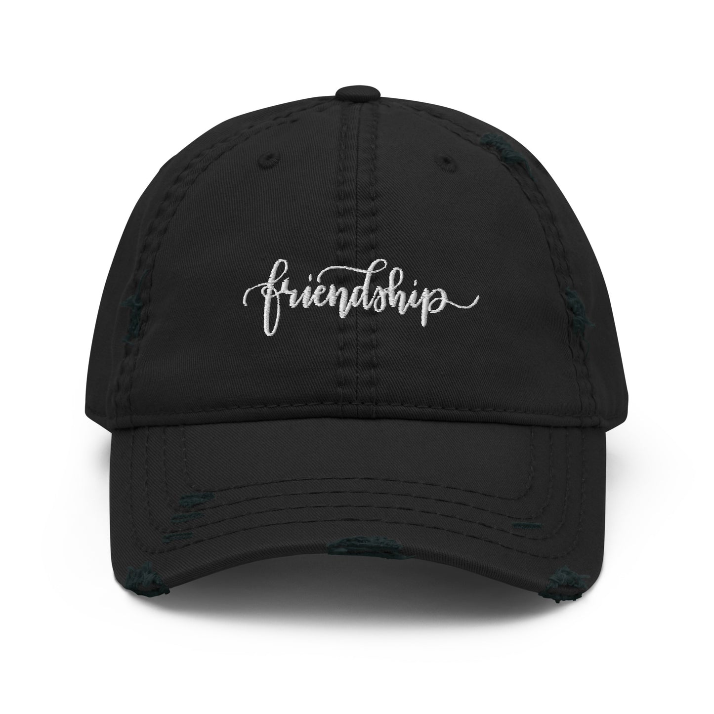 Friendship (white) Distressed Dad Hat