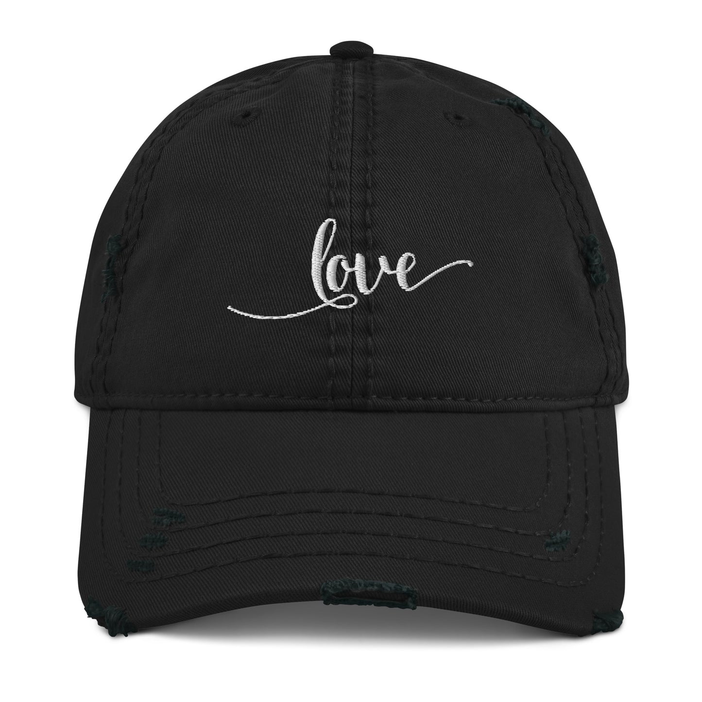 Love (white) Distressed Dad Hat