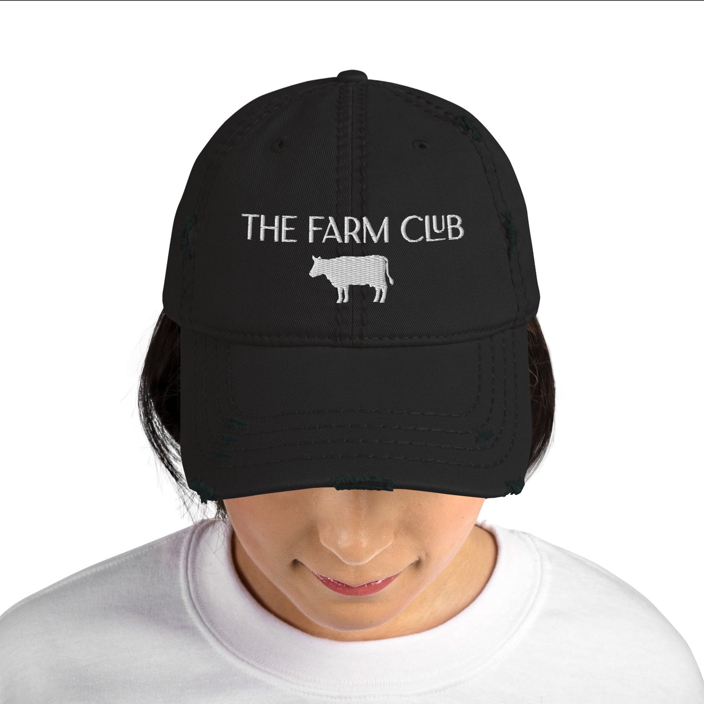 The Farm Club Cow Distressed Dad Hat