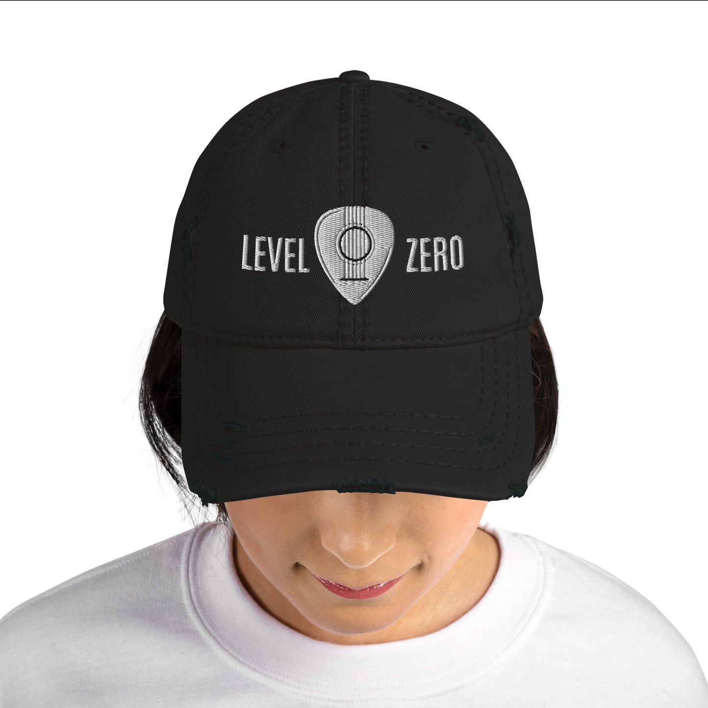 Level Zero Guitar Pick Distressed Dad Hat