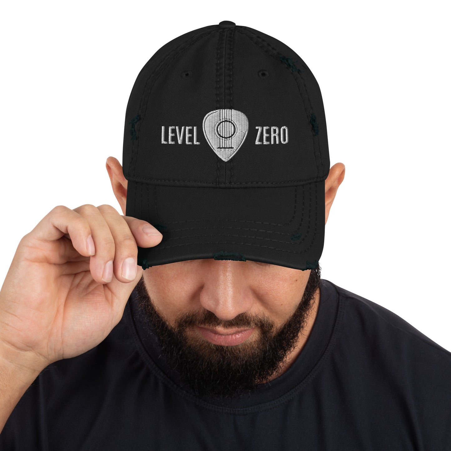 Level Zero Guitar Pick Distressed Dad Hat