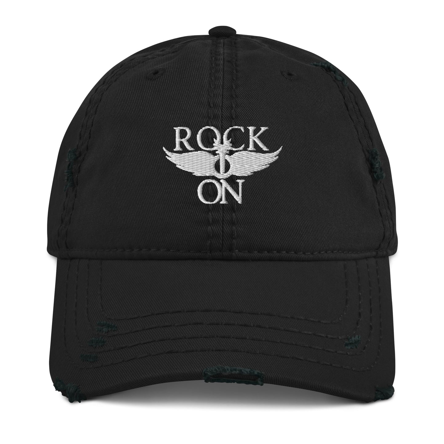 Rock On Wings Distressed Dad Hat