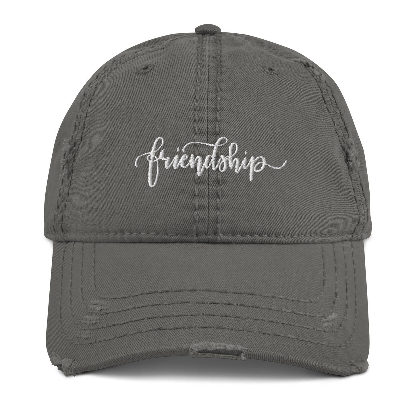 Friendship (white) Distressed Dad Hat