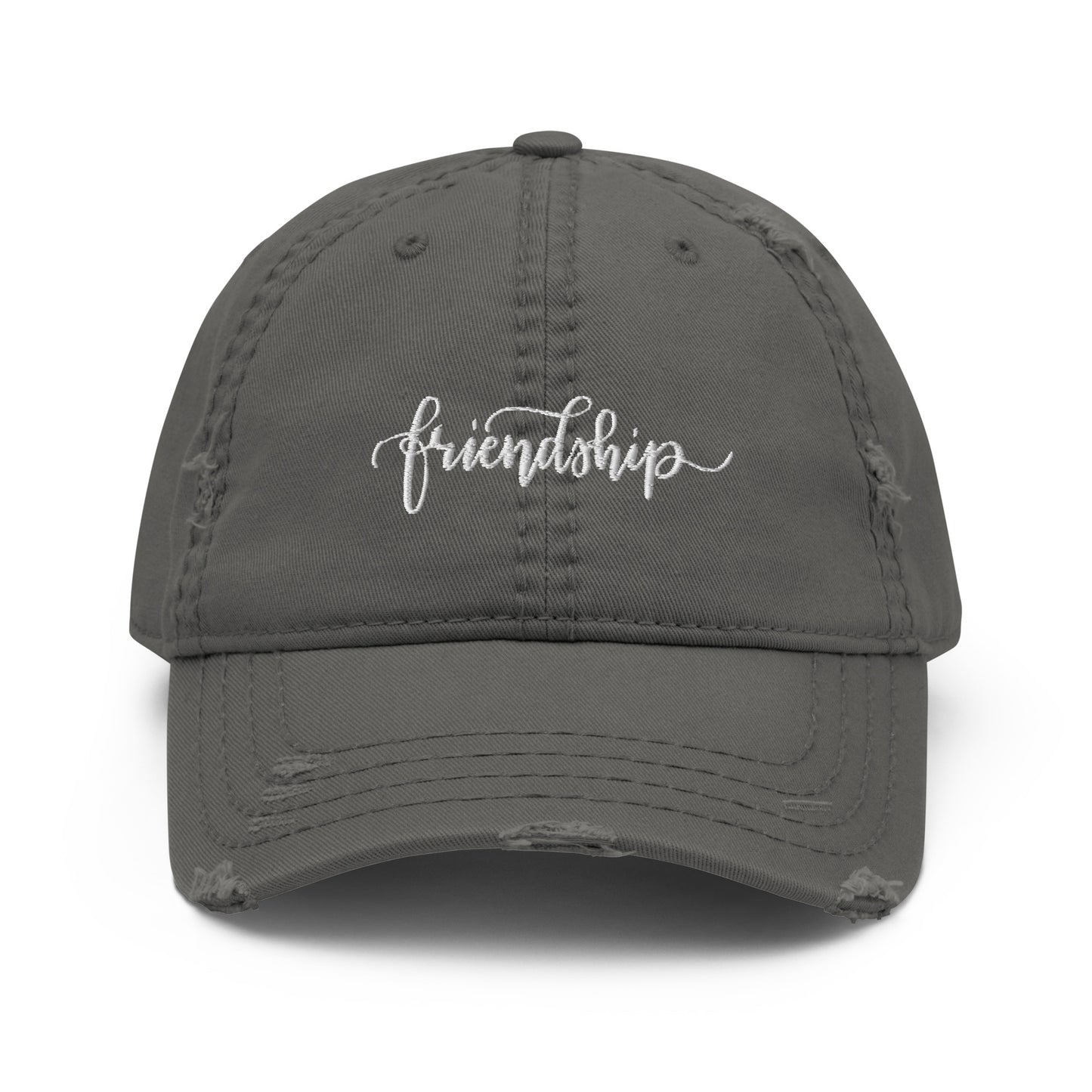 Friendship (white) Distressed Dad Hat