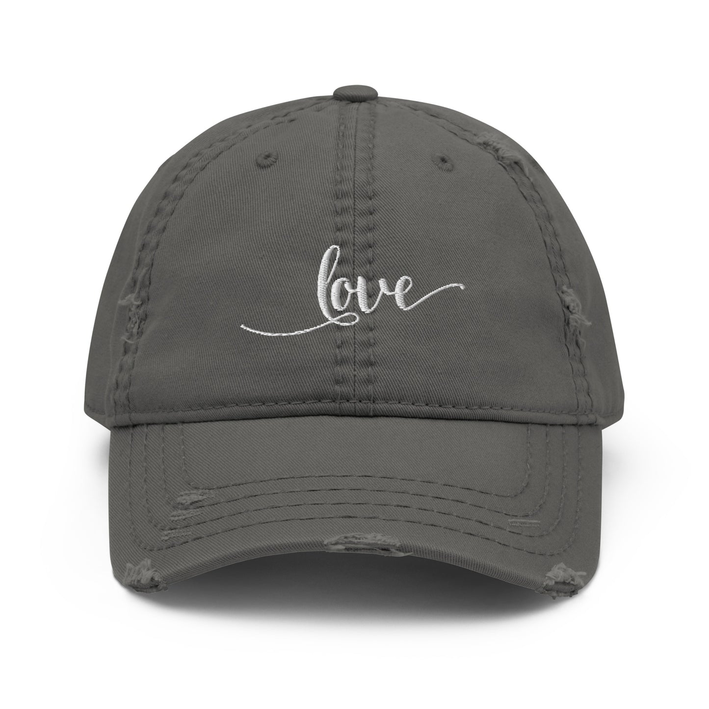 Love (white) Distressed Dad Hat