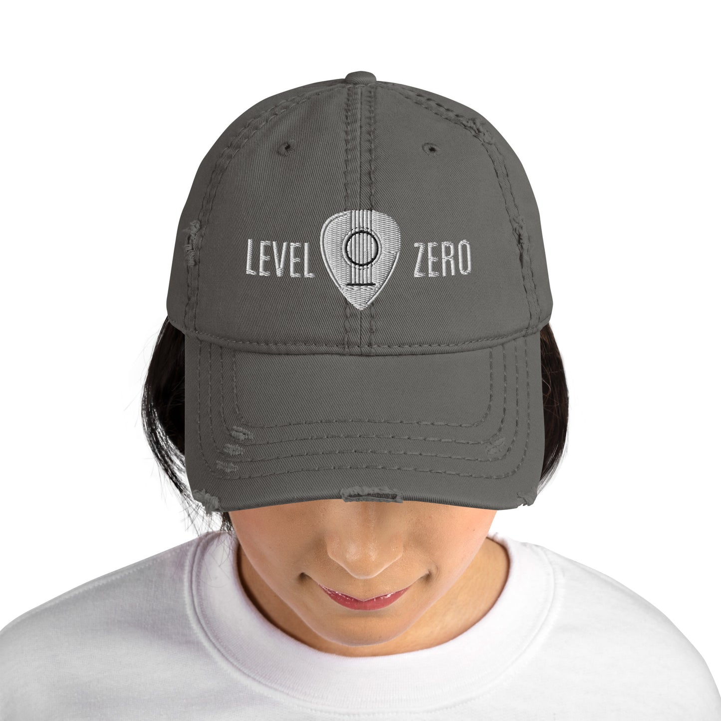 Level Zero Guitar Pick Distressed Dad Hat