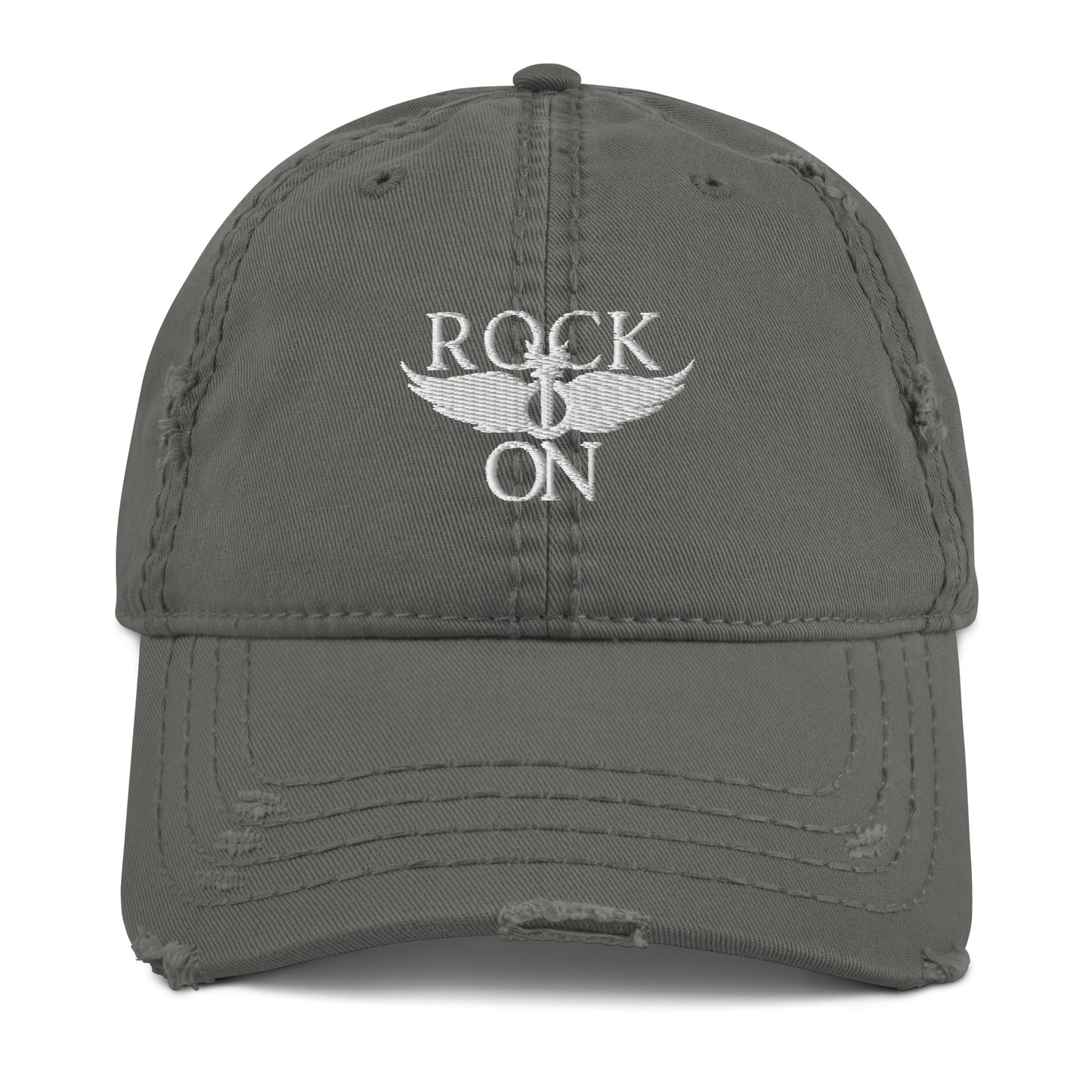 Rock On Wings Distressed Dad Hat