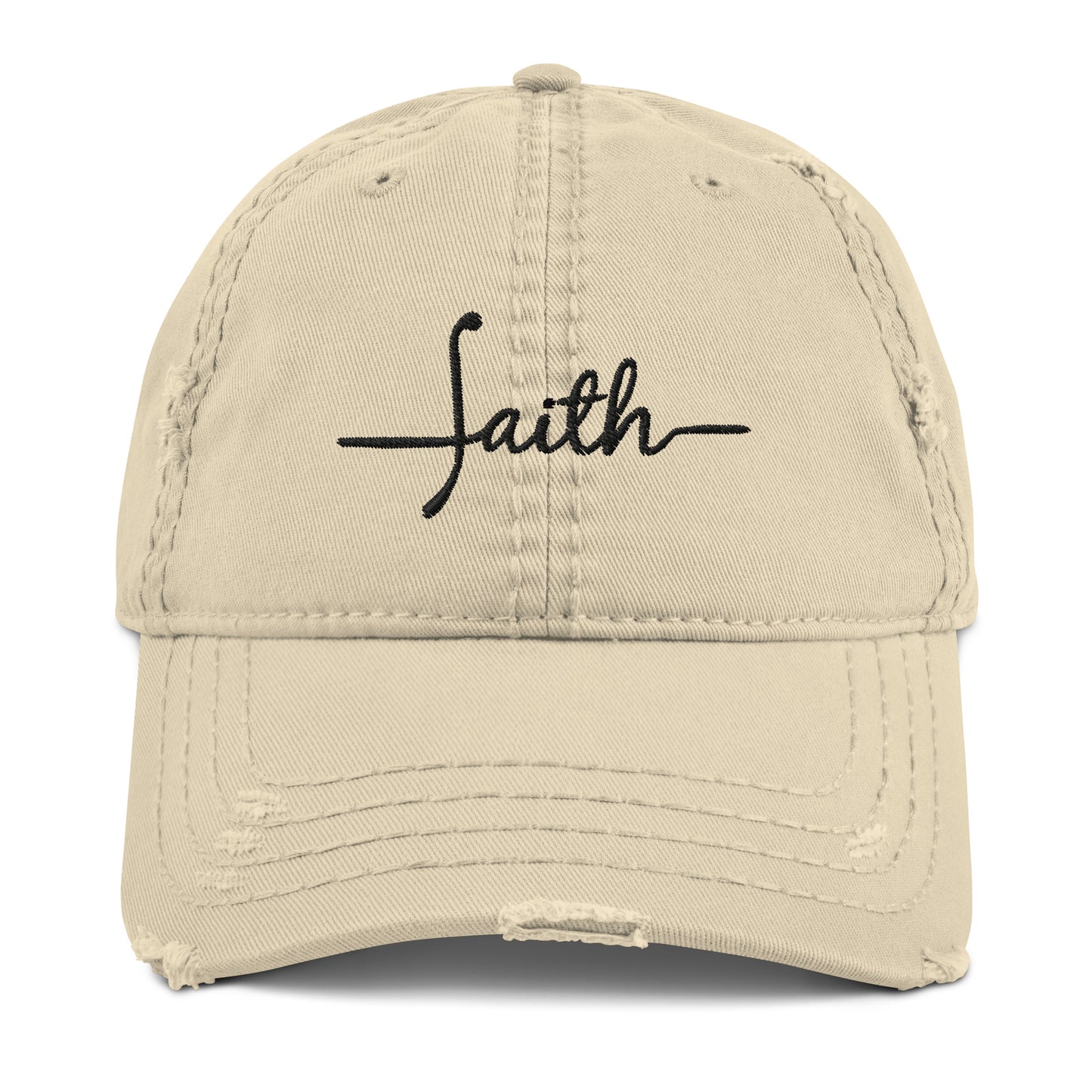 Faith (black) Distressed Dad Hat