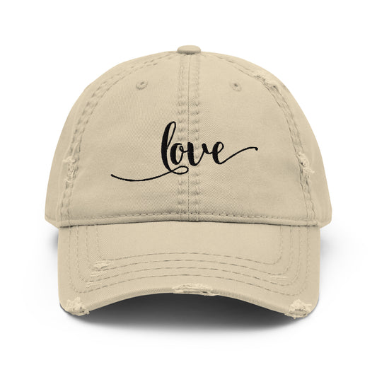 Love (black) Distressed Dad Hat