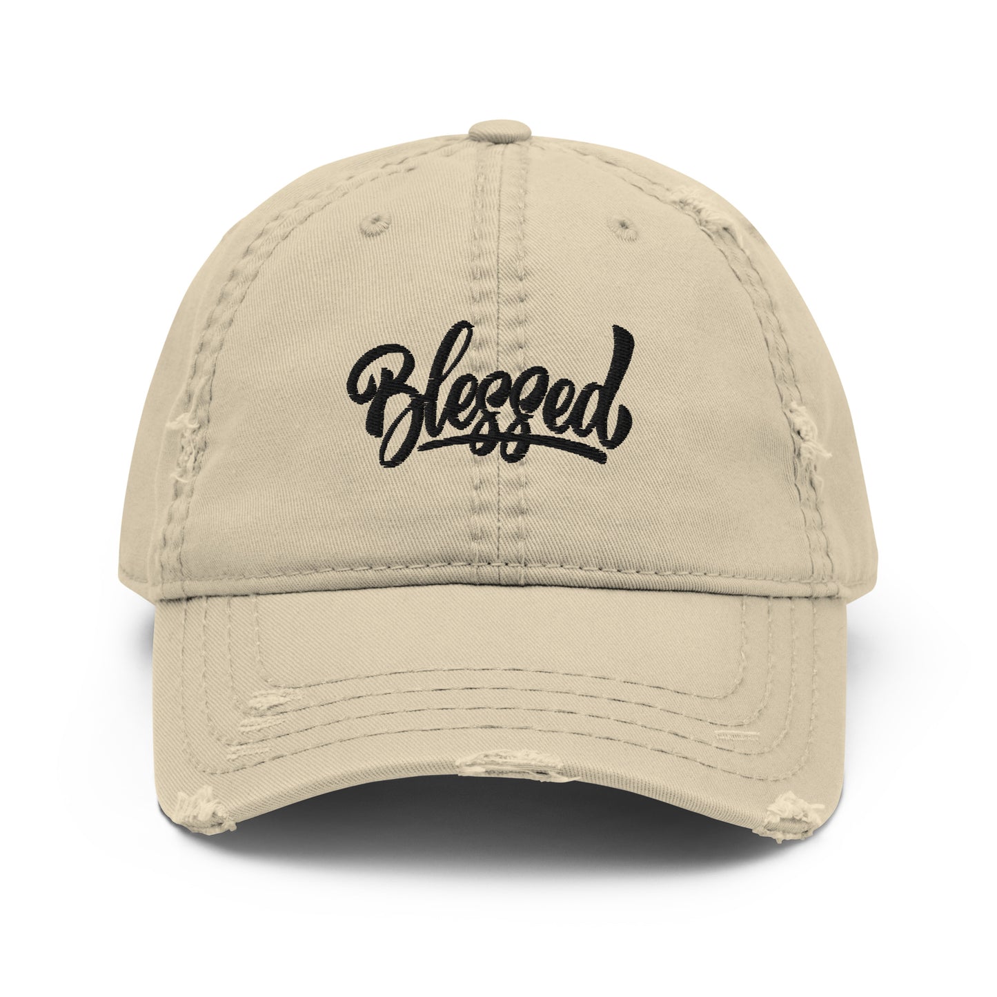 Blessed (black) Distressed Dad Hat