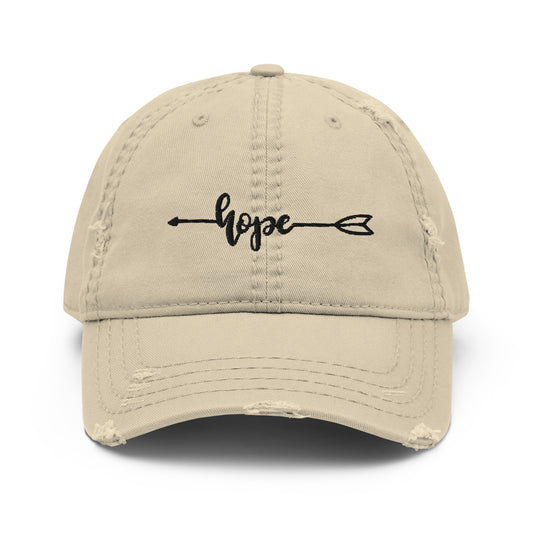 Hope (black) Distressed Dad Hat