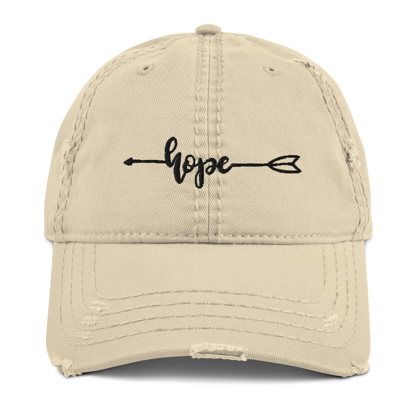 Hope (black) Distressed Dad Hat