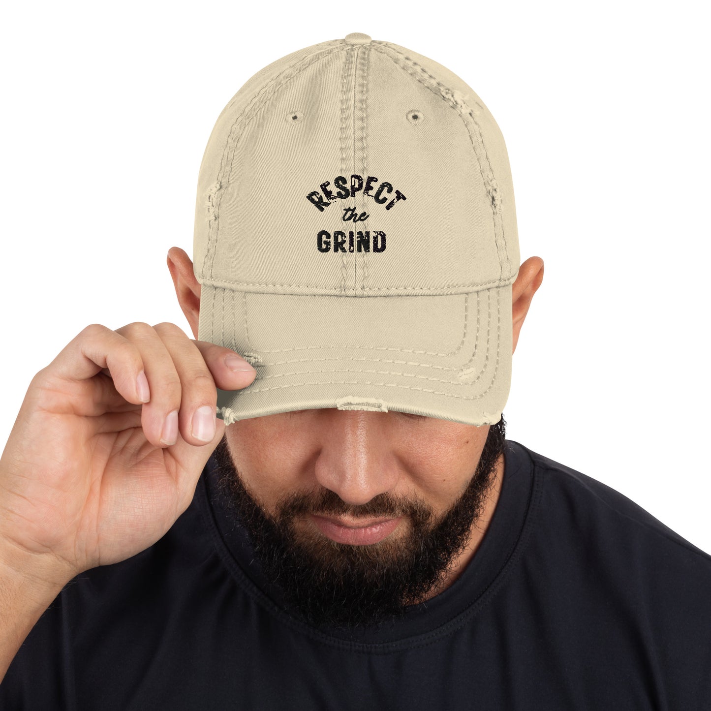 Respect the Grind Distressed Dad Hat