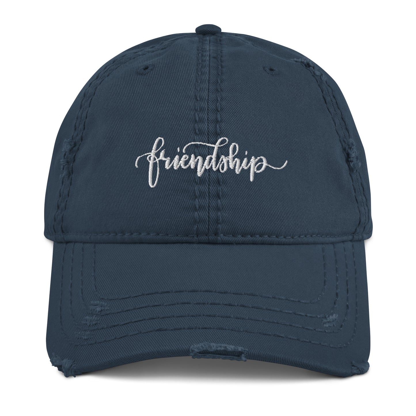 Friendship (white) Distressed Dad Hat