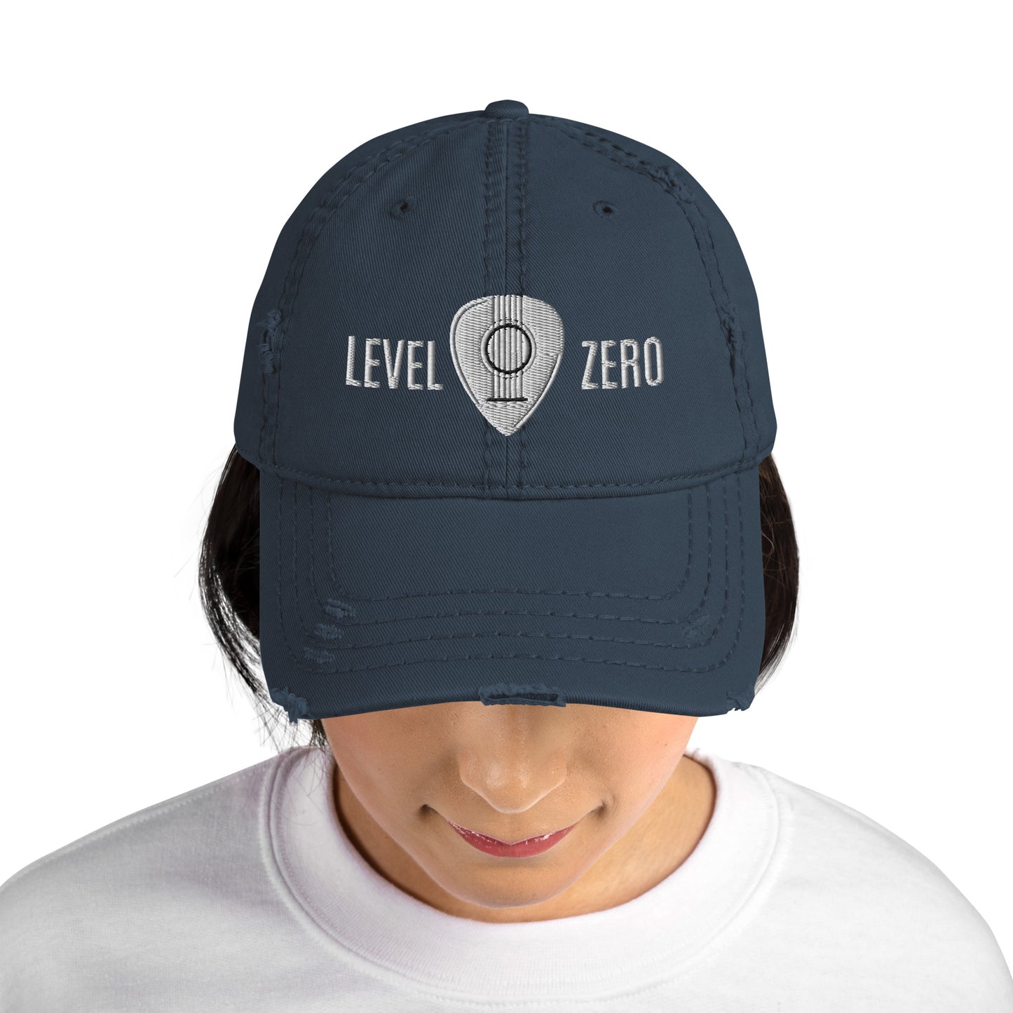 Level Zero Guitar Pick Distressed Dad Hat