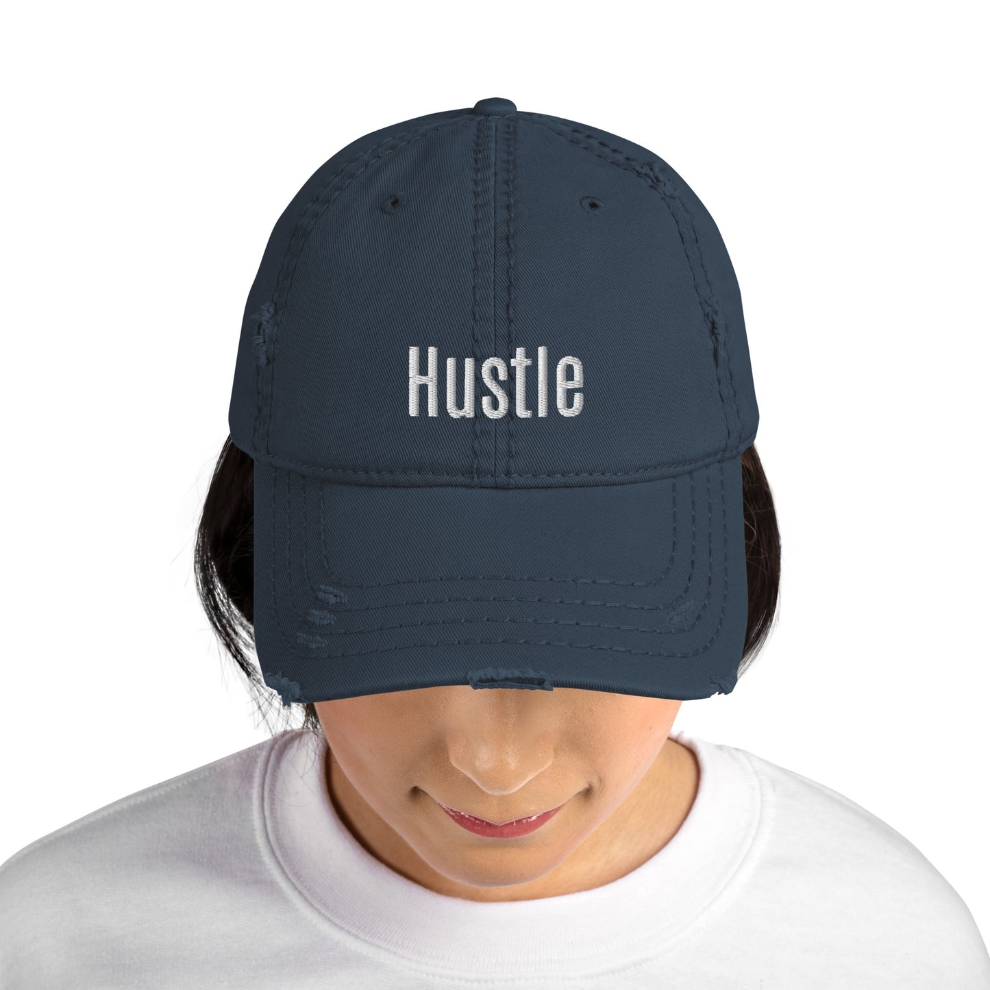 Hustle Distressed Dad Hat