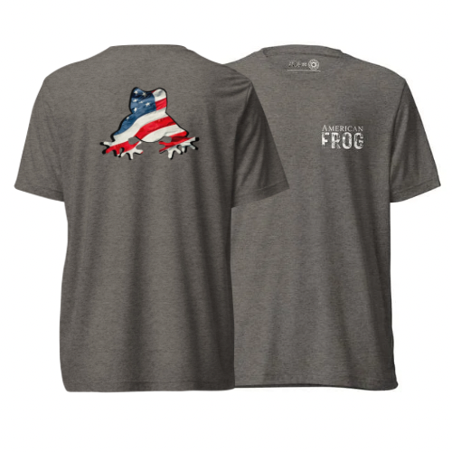 American Frog in Dark Gray Short Sleeve T-Shirt