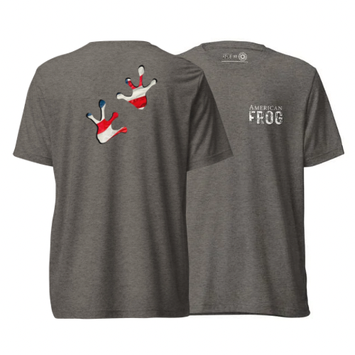 American Frog in Dark Gray Short Sleeve T-Shirt