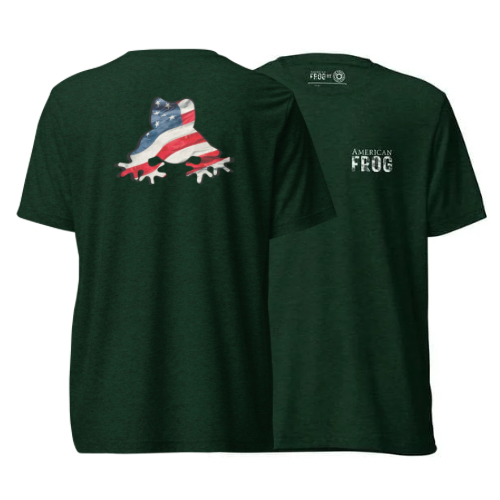 American Frog in Forest Green Short Sleeve T-Shirt