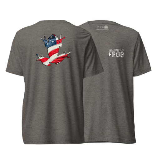 American Frog in Dark Gray Short Sleeve T-Shirt