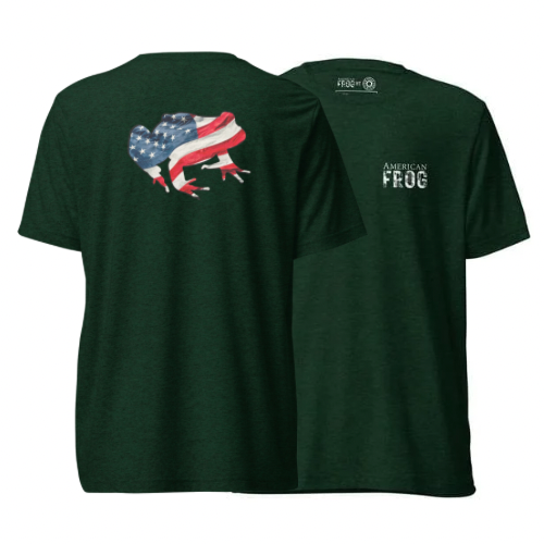 American Frog in Forest Green Short Sleeve T-Shirt