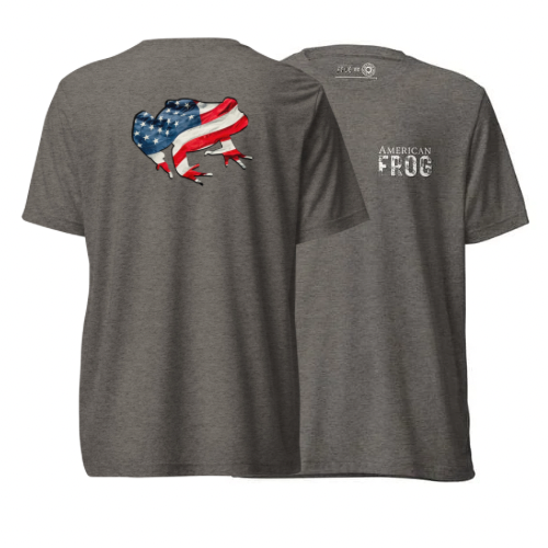 American Frog in Dark Gray Short Sleeve T-Shirt