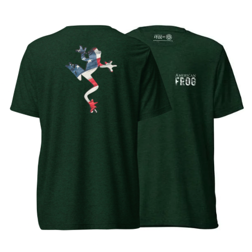 American Frog in Forest Green Short Sleeve T-Shirt