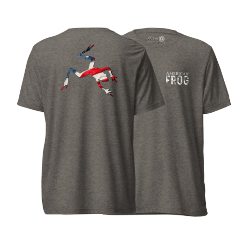 American Frog in Dark Gray Short Sleeve T-Shirt